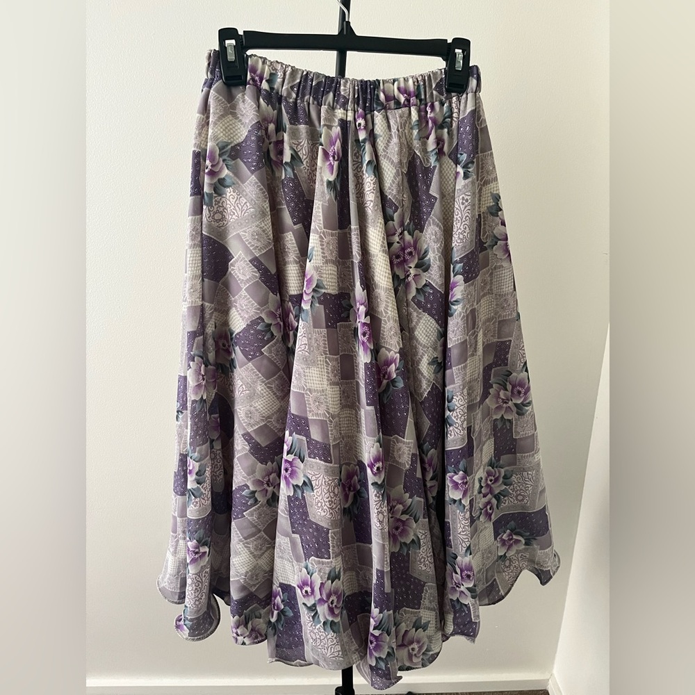 Vintage/hand-made floral circle skirt